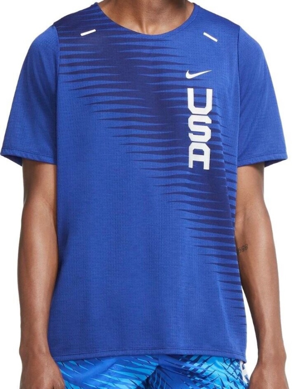 NWT men's small Nike Breathe Dri-FIT Rise 365 Running T-Shirt USA Blue SS CV0408
